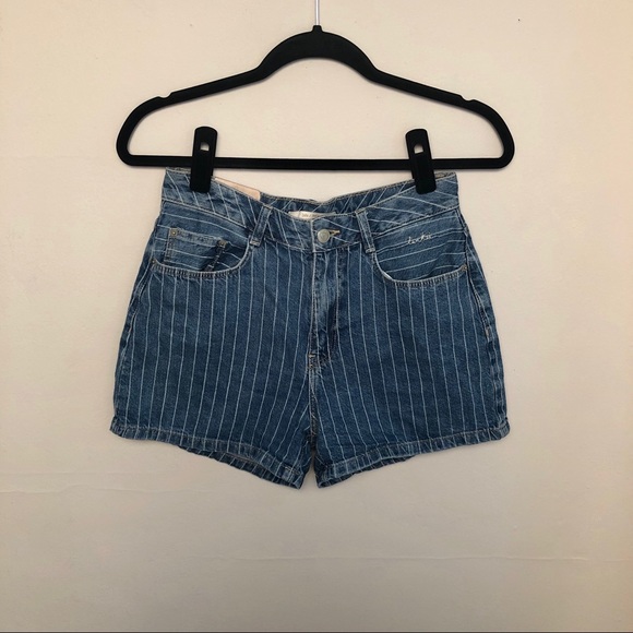 Zara Pants - Zara | Pin Stripe Hi Rise Jean Denim Shorts